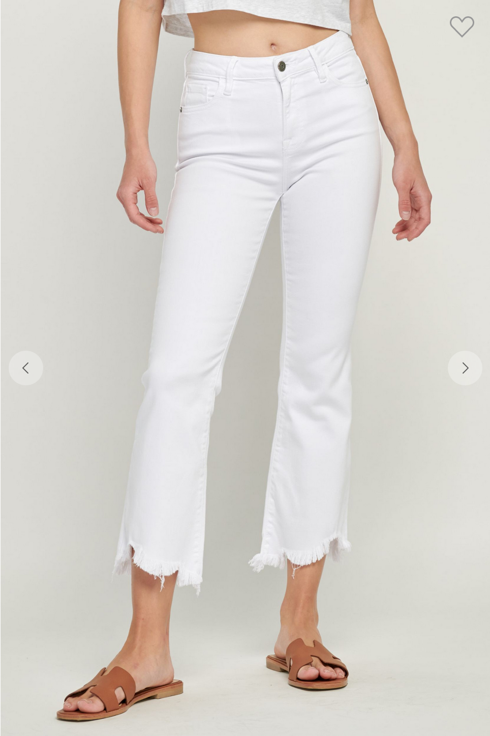 Hidden - White Fringe bottom Crop Jeans – Sage and Co.