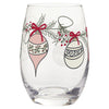 Stemless Wine Glass with Ornaments