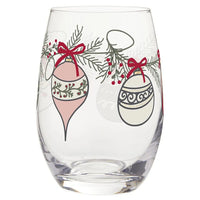 Stemless Wine Glass with Ornaments