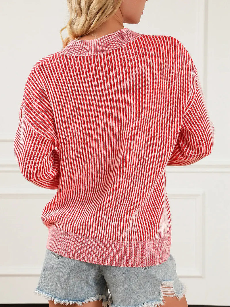 Sally Red Striped Sweater