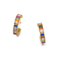 Nikki Smith - Large Rainbow Shimmer Hoop Earrings