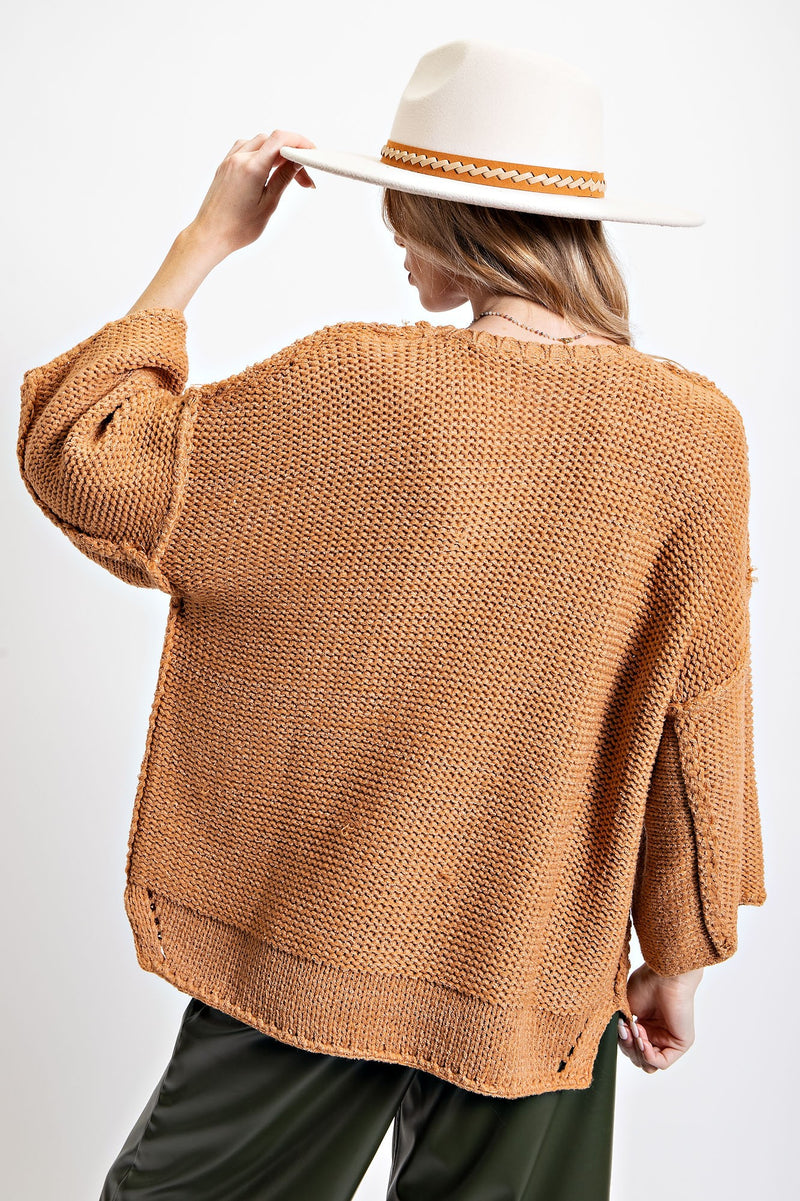 Kacey Wide Sleeve Sweater - Caramel