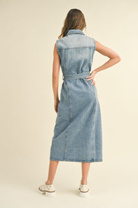 Missy Sleeveless Denim Dress