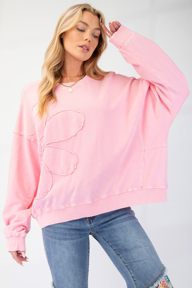 Flower Patch Detail Sweatshirt