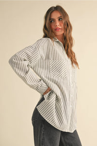 Lainy Striped Button Down Top