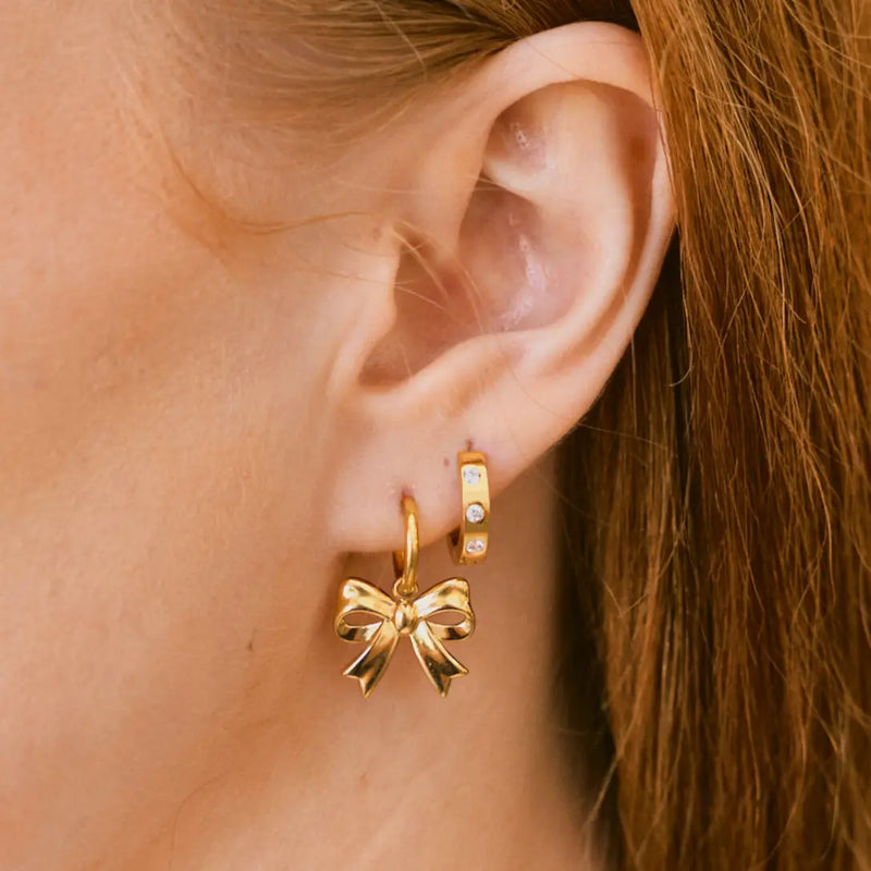 Nikki Smith- Bow Huggies Earrings