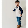 Raglan Tee, Navy - kids