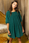 Maci Green Corduroy Dress