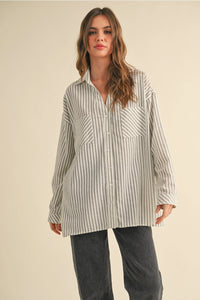 Lainy Striped Button Down Top