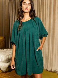 Maci Green Corduroy Dress