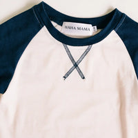 Raglan Tee, Navy - kids