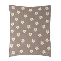 Taupe with Flowers Baby Blanket