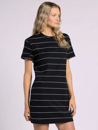 Kickback Dress - Black Stripe