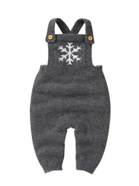 Snowflake Knit Jumpsuit - Gray