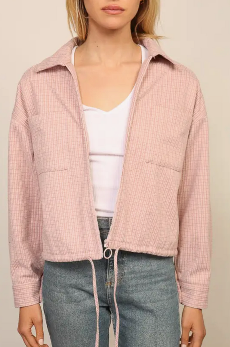 Short Pink Jacket with Collar