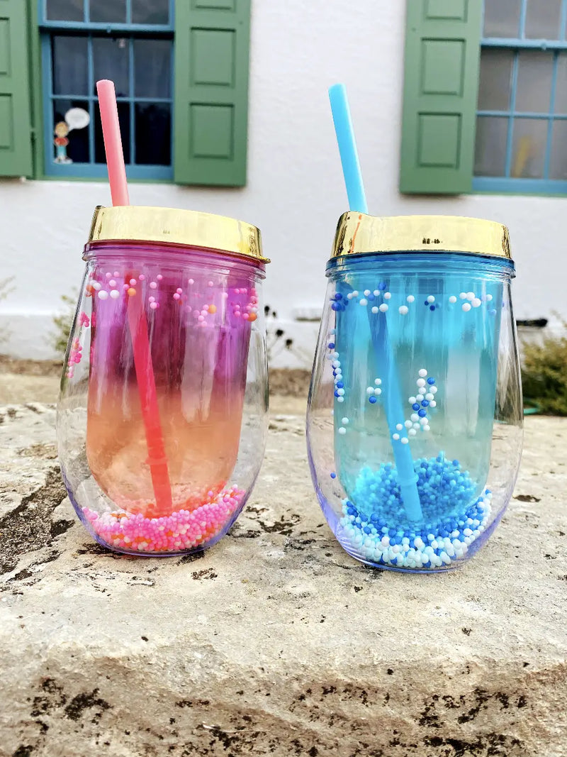 Glitter cups with straw